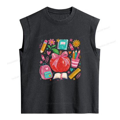 Pagewing Back to School Women's Washed Tank Top