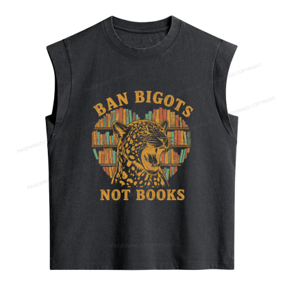 Pagewing Ban Bigots Not Books Women's Washed Tank Top