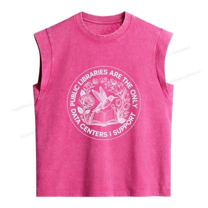 Pagewing Public Libraries I Support Women's Washed Tank Top