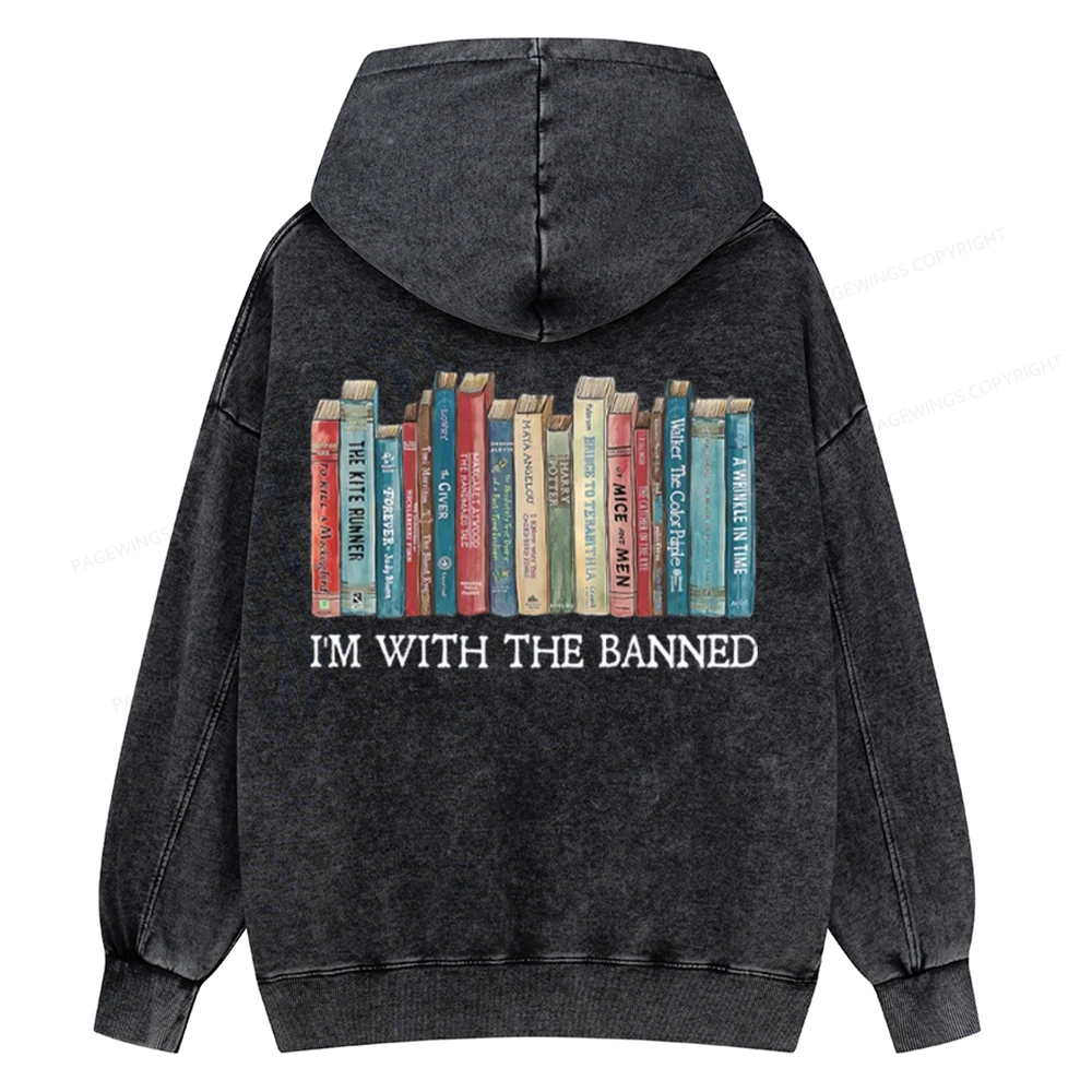 Pagewings Things I Do In My Spare Time Book Lover Librarian Unisex Washed Hoodie