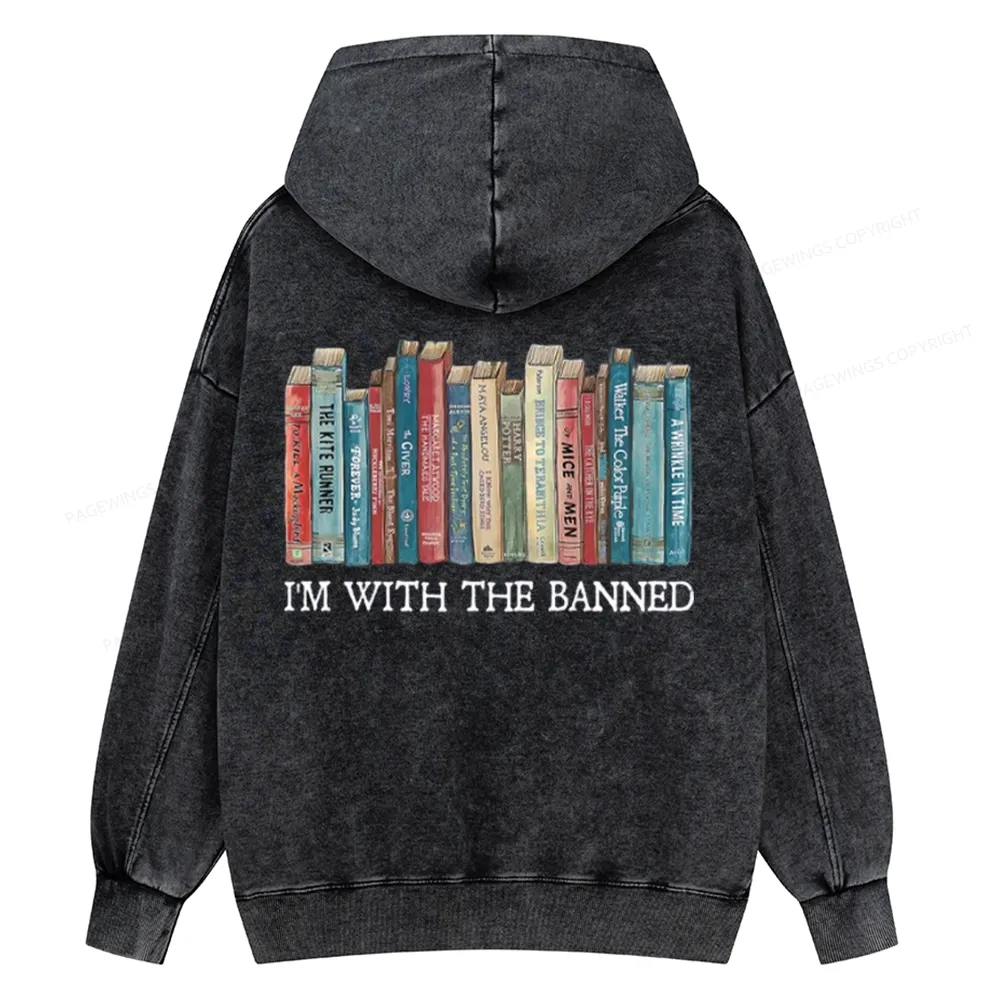 Pagewings Things I Do In My Spare Time Book Lover Librarian Unisex Washed Hoodie