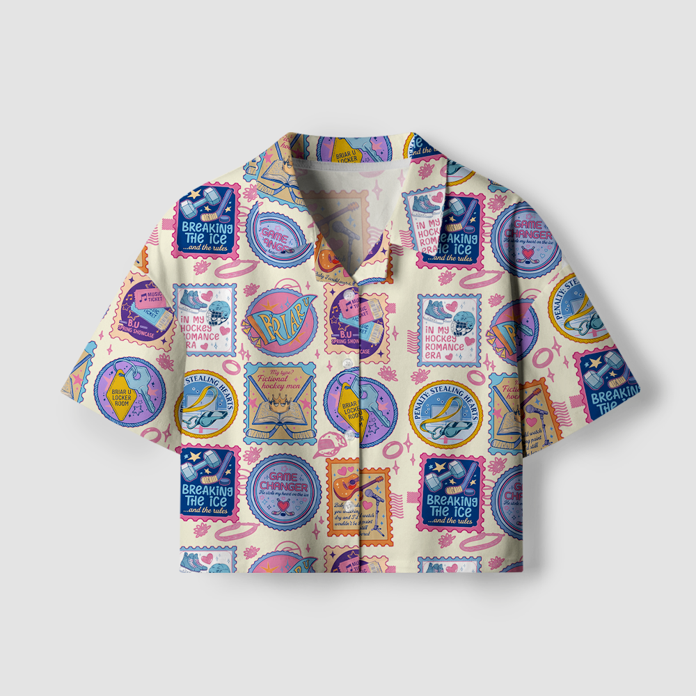 Pagewings In My Hockey Romance Era Camp Collar Women's Camp Shirt