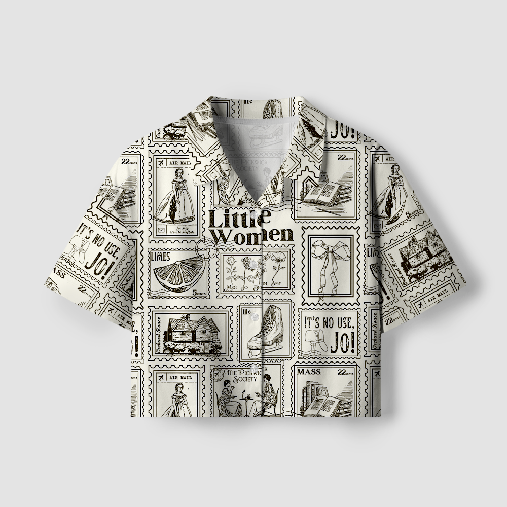 Pagewings Book Lover Camp Collar Women's Camp Shirt