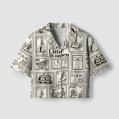 Pagewings Book Lover Camp Collar Women's Camp Shirt