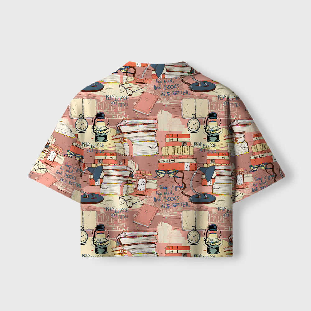 Pagewings Sleep Is Good But Books Are Better Camp Collar Women's Camp Shirt