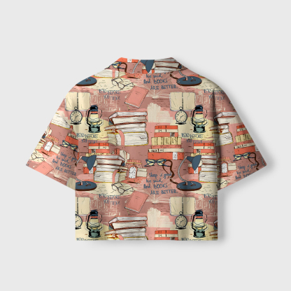 Pagewings Sleep Is Good But Books Are Better Camp Collar Women's Camp Shirt