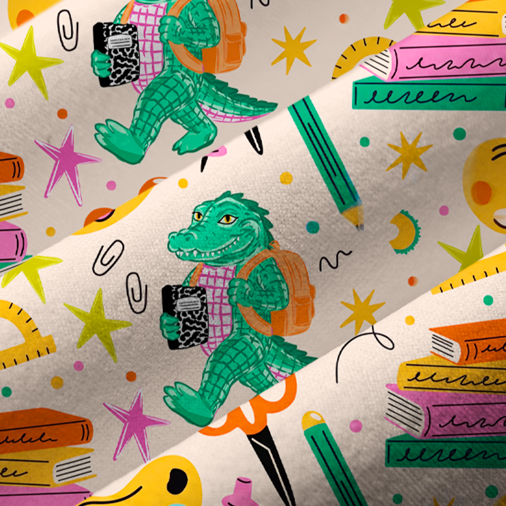 Pagewings Funny Gator Back To School Camp Collar Women's Camp Shirt