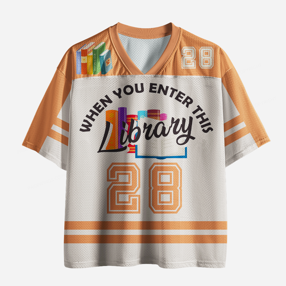 Pagewings When You Enter This Library Unisex Mesh Jersey