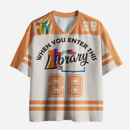 Pagewings When You Enter This Library Unisex Mesh Jersey