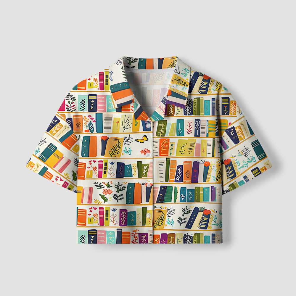 Pagewings Literary Vibe Women's Camp Shirt