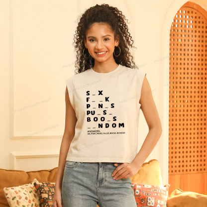 Pagewing Funny Humor Word Puzzle Women's Washed Tank Top