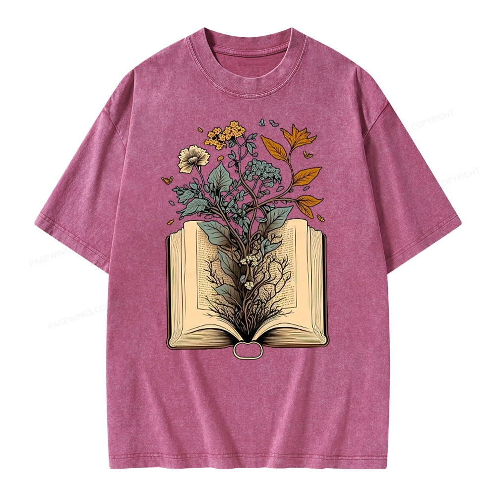 Pagewings Growing Book Unisex Washed T-shirt