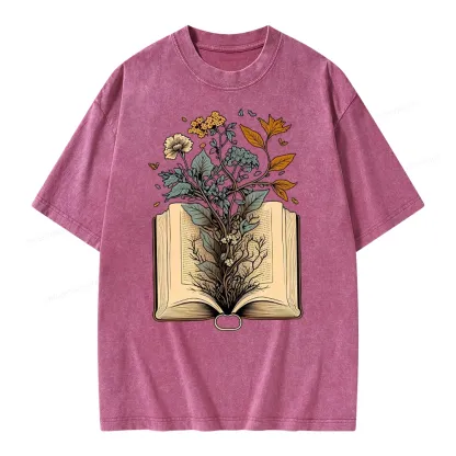Pagewings Growing Book Unisex Washed T-shirt