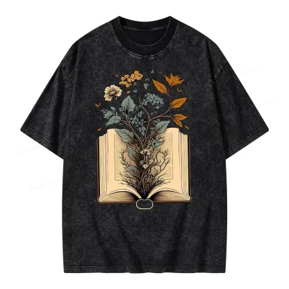 Pagewings Growing Book Unisex Washed T-shirt