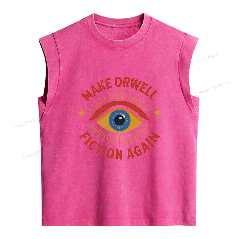 Pagewing Make Orwell Fiction Again Women's Washed Tank Top