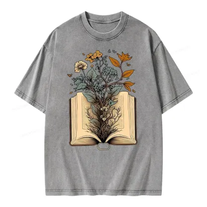 Pagewings Growing Book Unisex Washed T-shirt