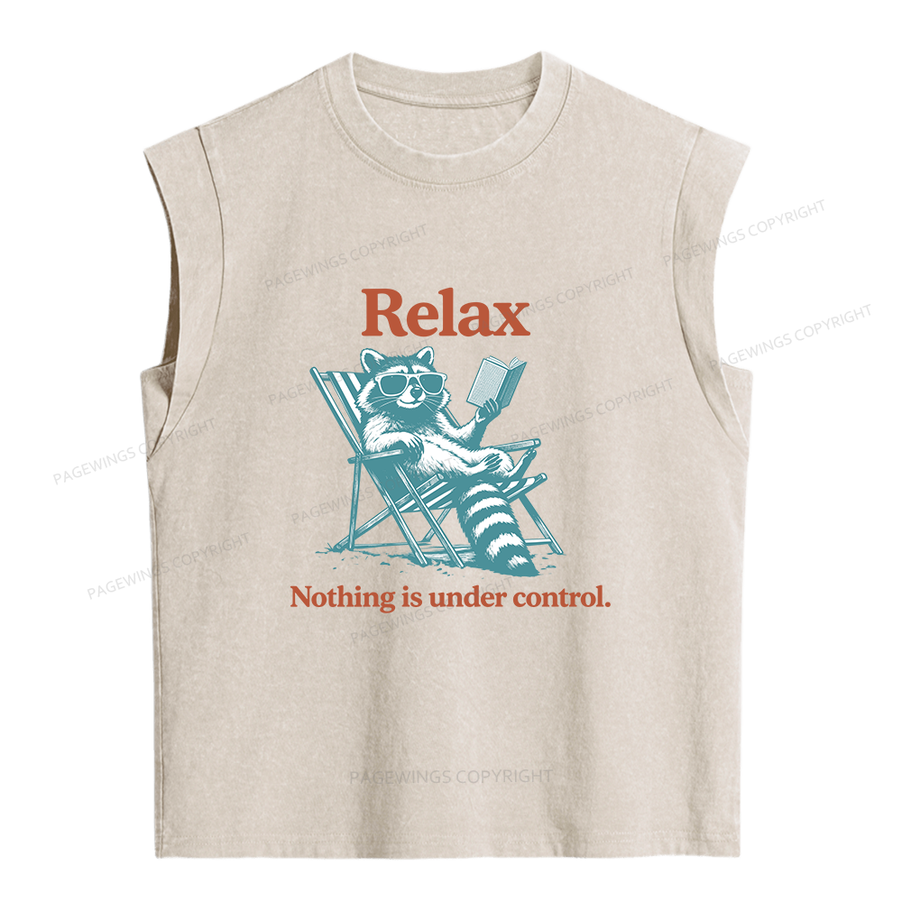 Pagewing Funny Raccoon Women's Washed Tank Top