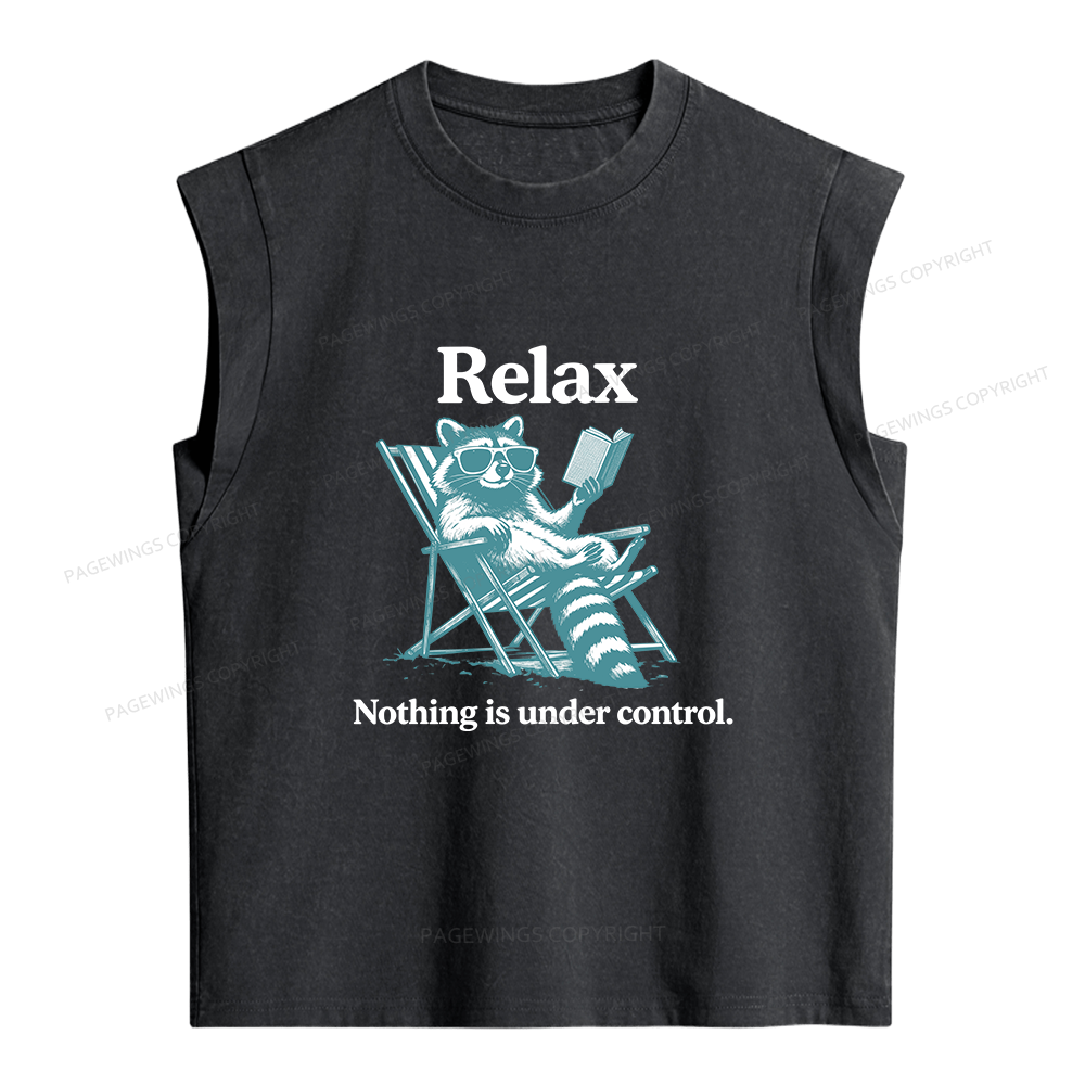 Pagewing Funny Raccoon Women's Washed Tank Top