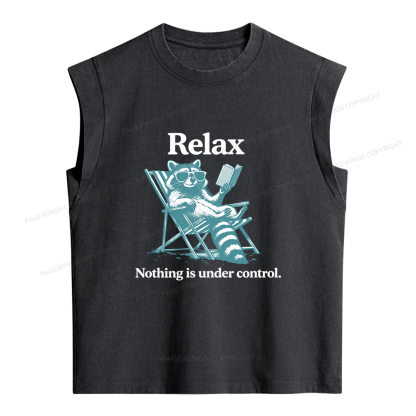 Pagewing Funny Raccoon Women's Washed Tank Top