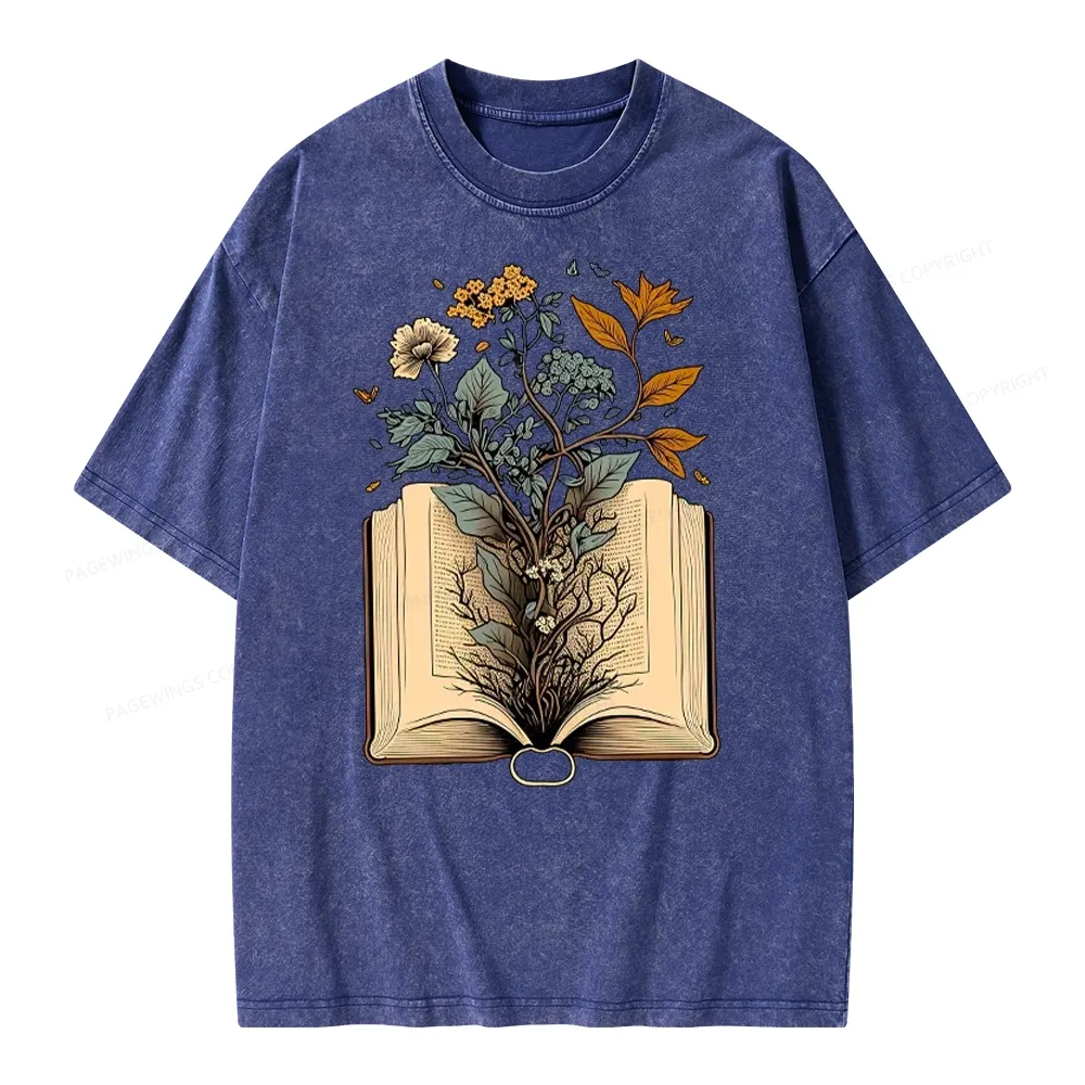 Pagewings Growing Book Unisex Washed T-shirt