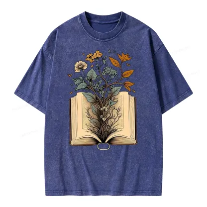 Pagewings Growing Book Unisex Washed T-shirt