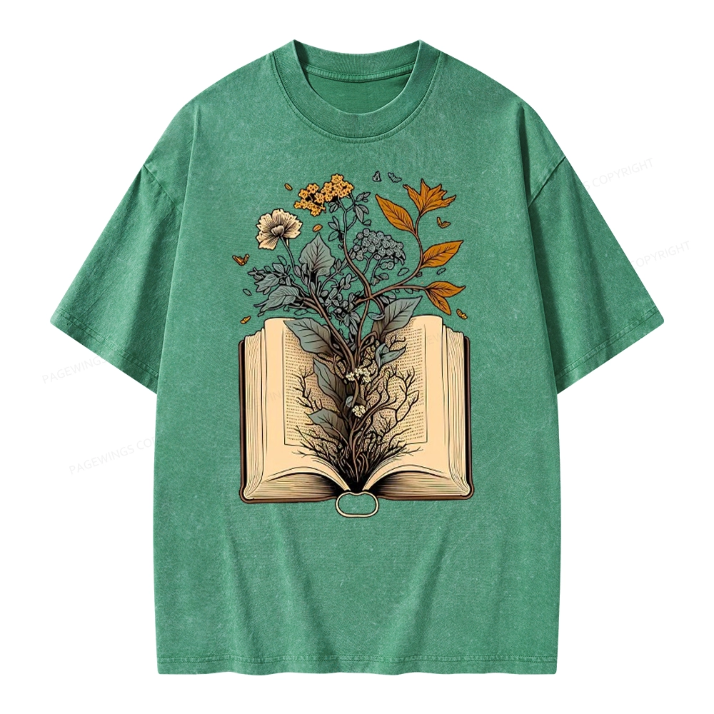 Pagewings Growing Book Unisex Washed T-shirt