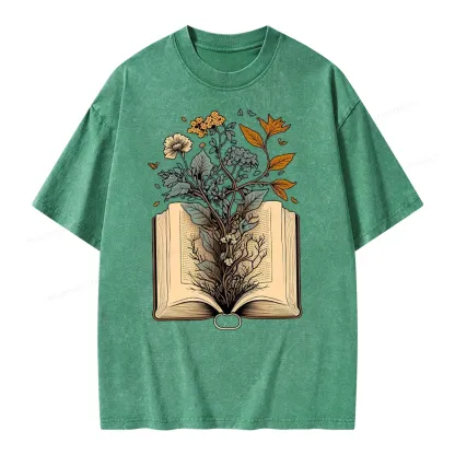 Pagewings Growing Book Unisex Washed T-shirt