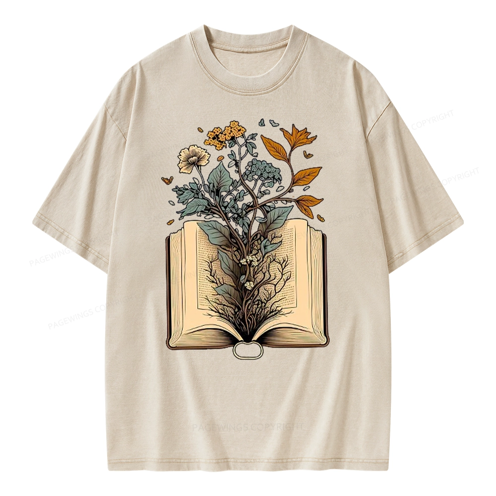 Pagewings Growing Book Unisex Washed T-shirt