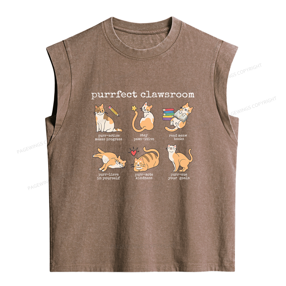 Pagewing Funny Teacher  Women's Washed Tank Top