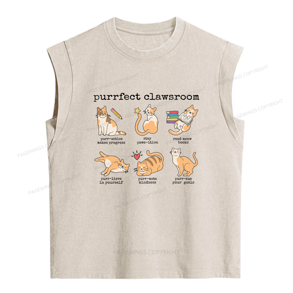Pagewing Funny Teacher  Women's Washed Tank Top