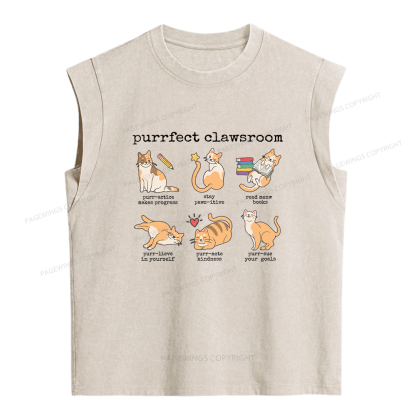 Pagewing Funny Teacher  Women's Washed Tank Top