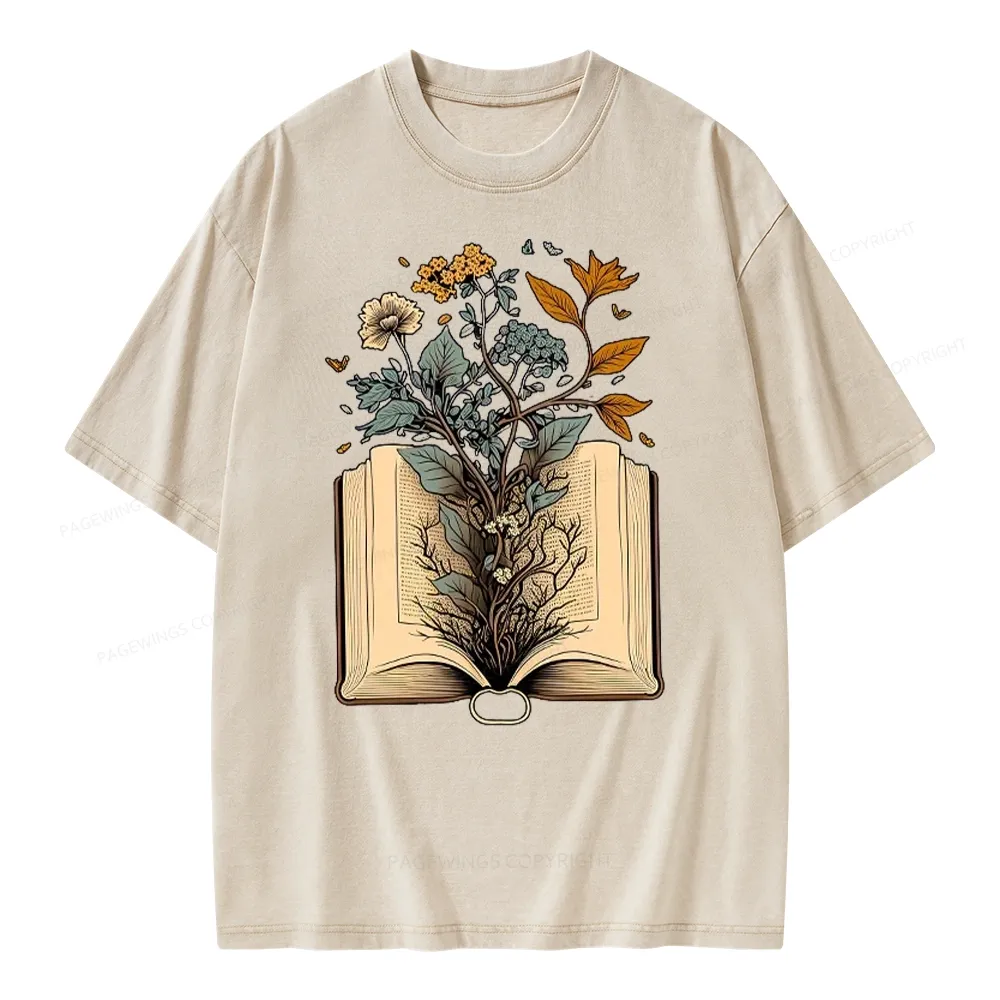 Pagewings Growing Book Unisex Washed T-shirt