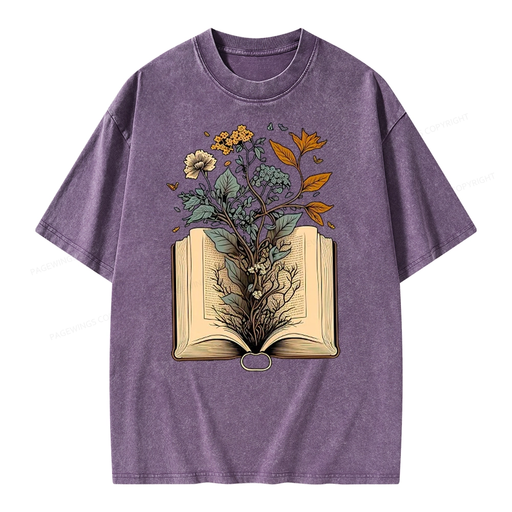 Pagewings Growing Book Unisex Washed T-shirt