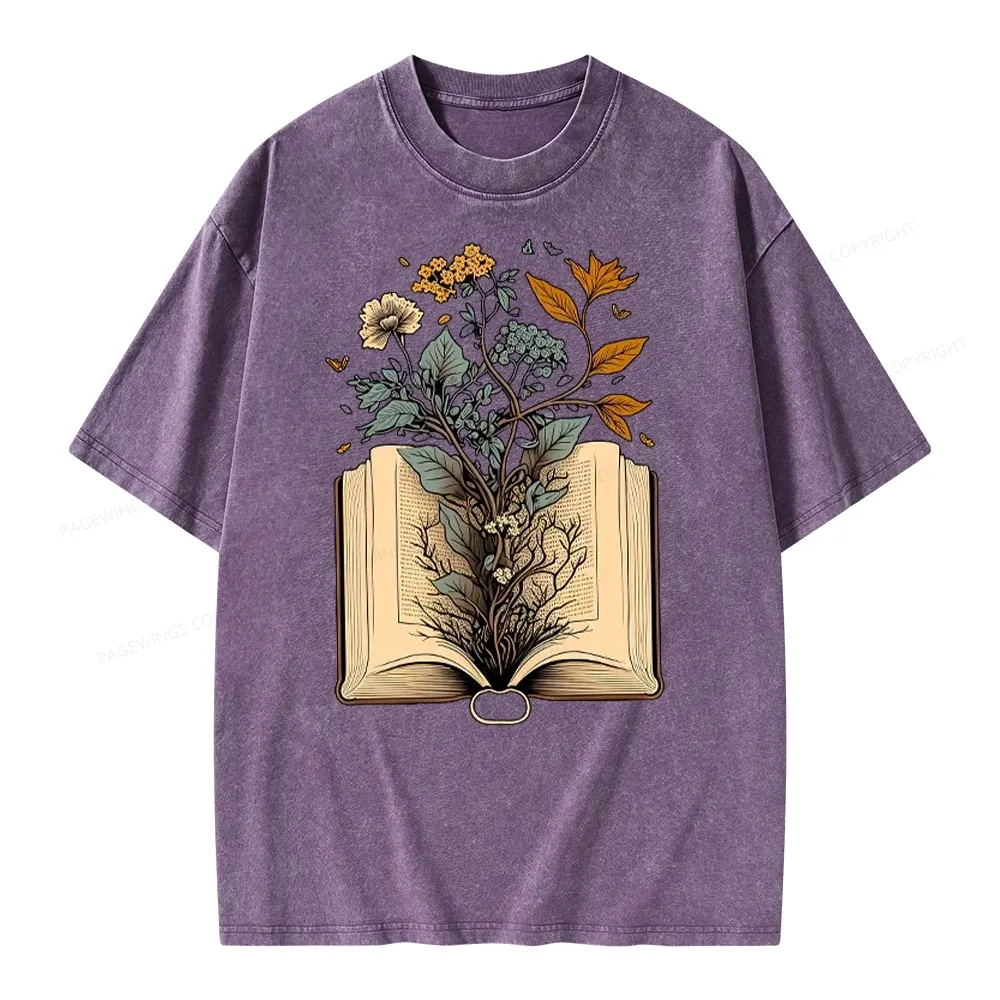 Pagewings Growing Book Unisex Washed T-shirt