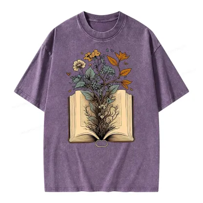 Pagewings Growing Book Unisex Washed T-shirt