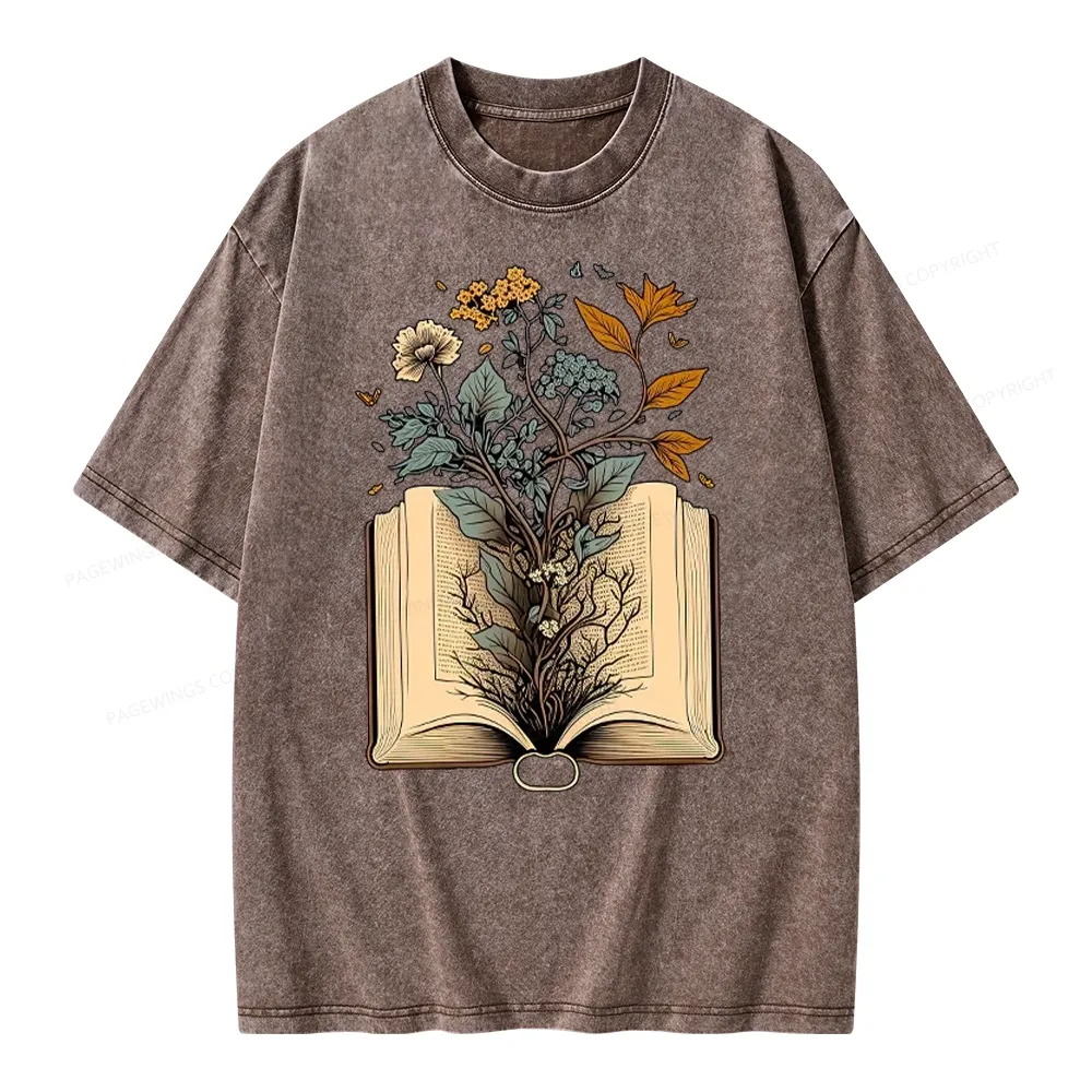 Pagewings Growing Book Unisex Washed T-shirt