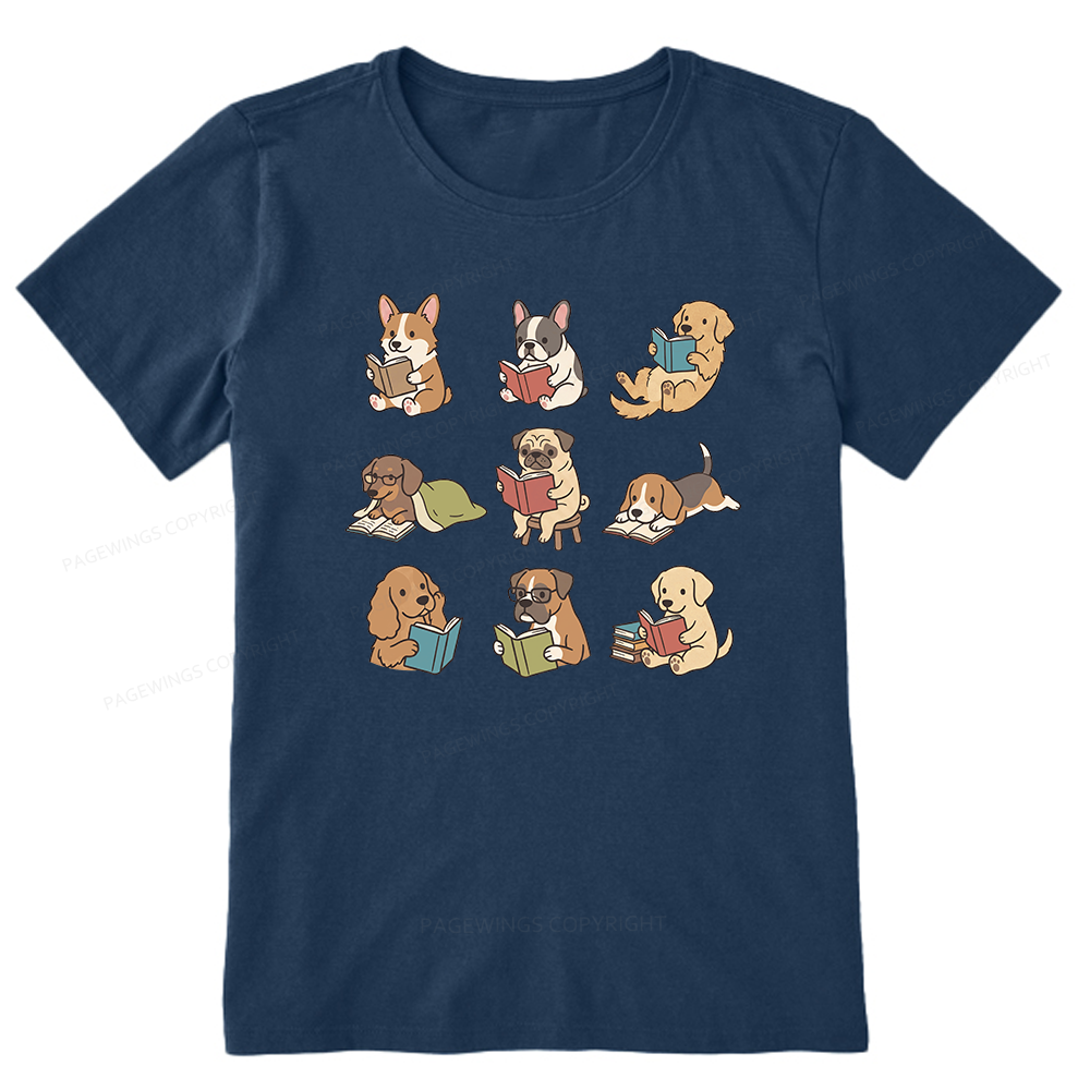 Pagewings Funny Dog Reading Unisex Classic T-shirt