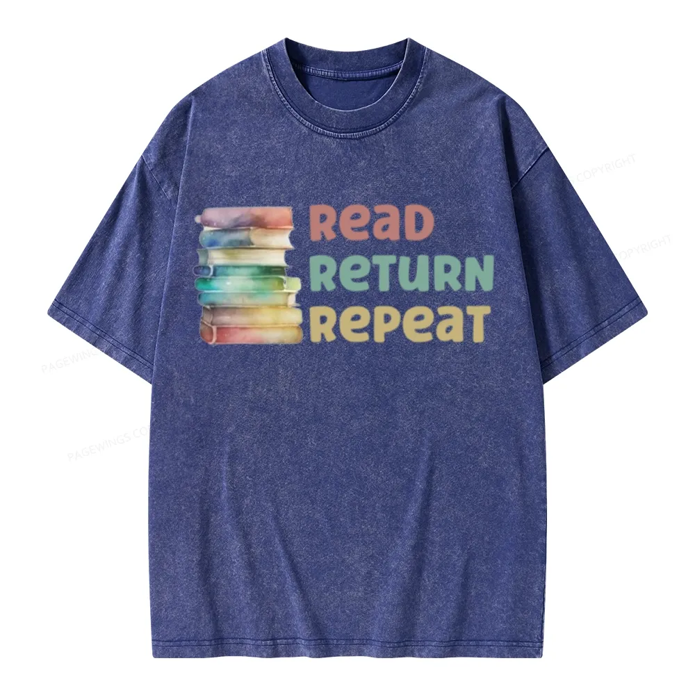 Pagewings Read Return Repeat Unisex Washed T-shirt