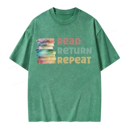 Pagewings Read Return Repeat Unisex Washed T-shirt