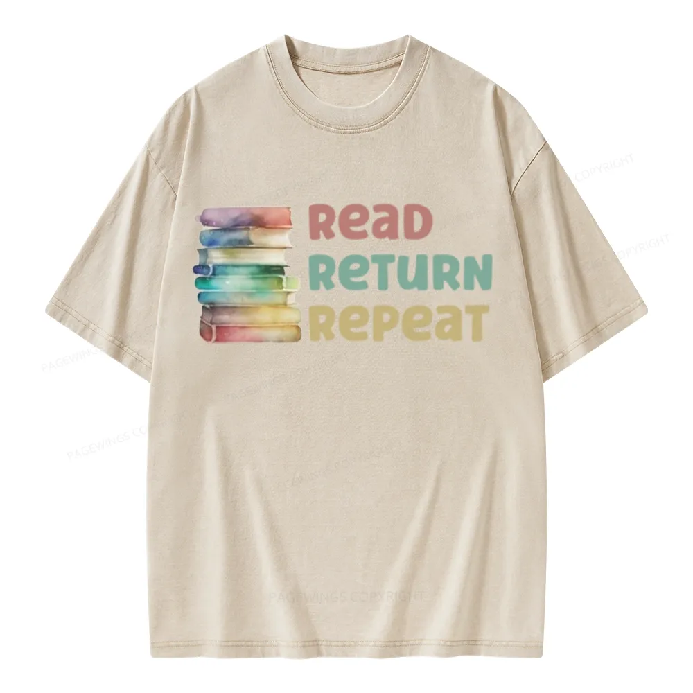 Pagewings Read Return Repeat Unisex Washed T-shirt