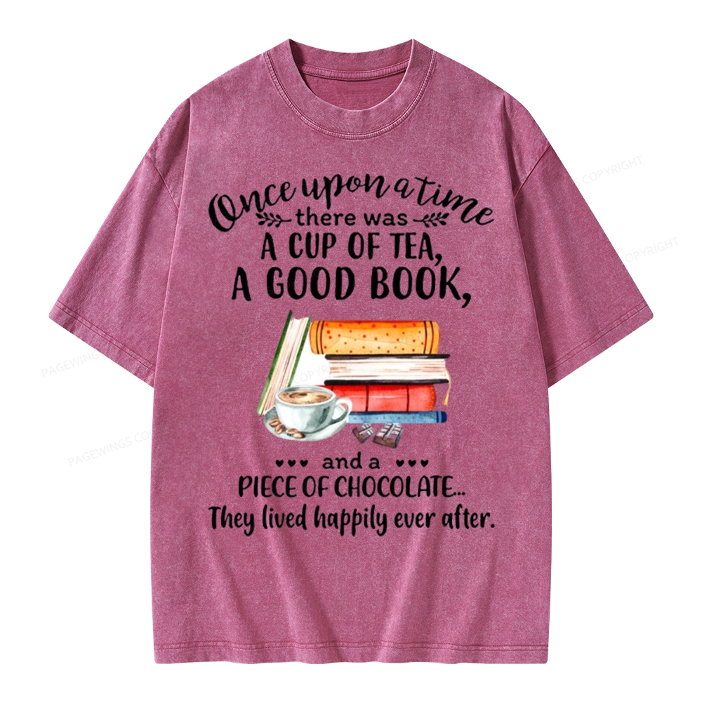 Pagewings Books And Chocolate Unisex Washed T-shirt