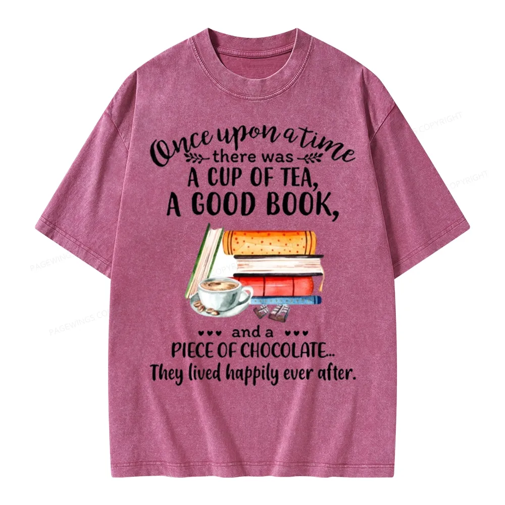 Pagewings Books And Chocolate Unisex Washed T-shirt