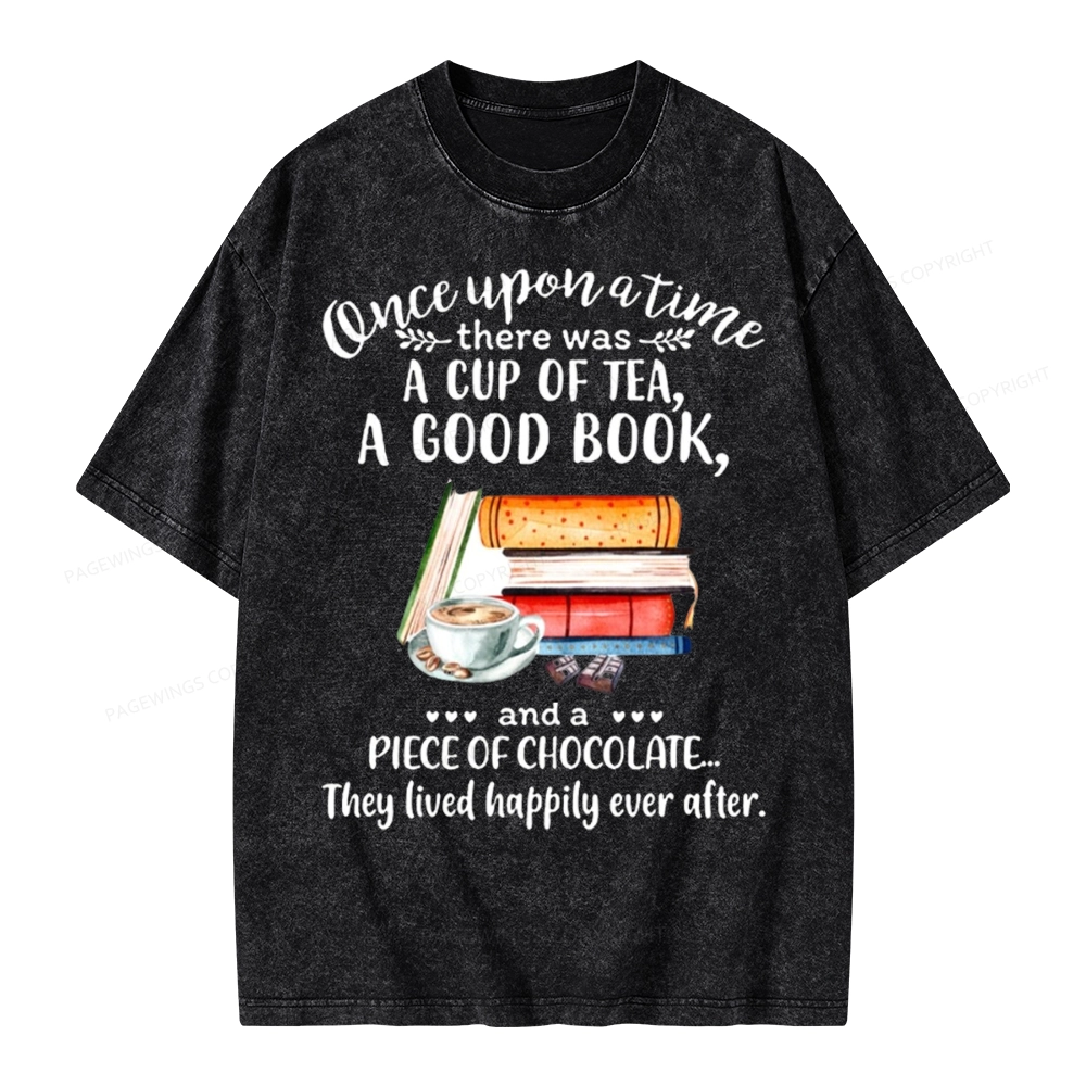 Pagewings Books And Chocolate Unisex Washed T-shirt