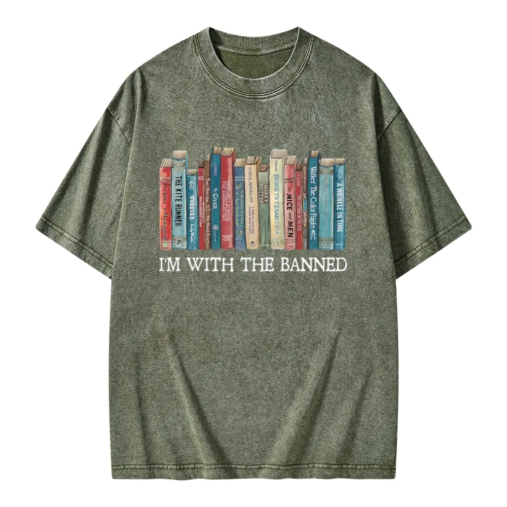Pagewings I'm With The Banned Unisex Washed T-shirt