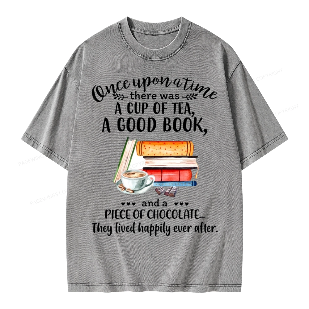 Pagewings Books And Chocolate Unisex Washed T-shirt
