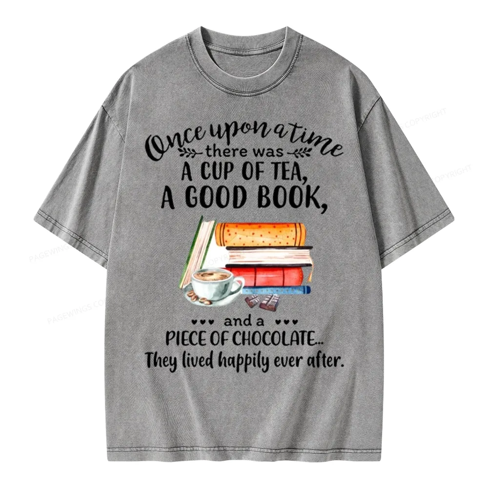 Pagewings Books And Chocolate Unisex Washed T-shirt