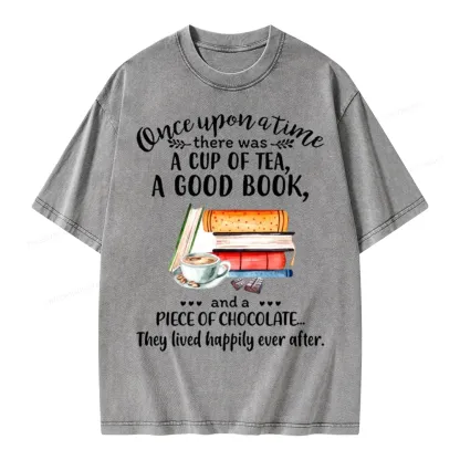 Pagewings Books And Chocolate Unisex Washed T-shirt