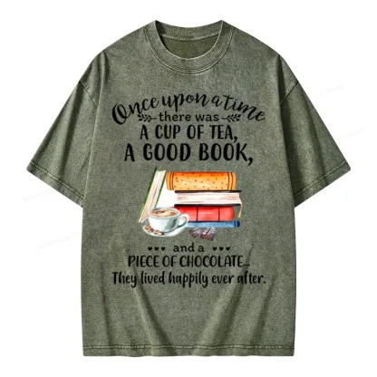 Pagewings Books And Chocolate Unisex Washed T-shirt