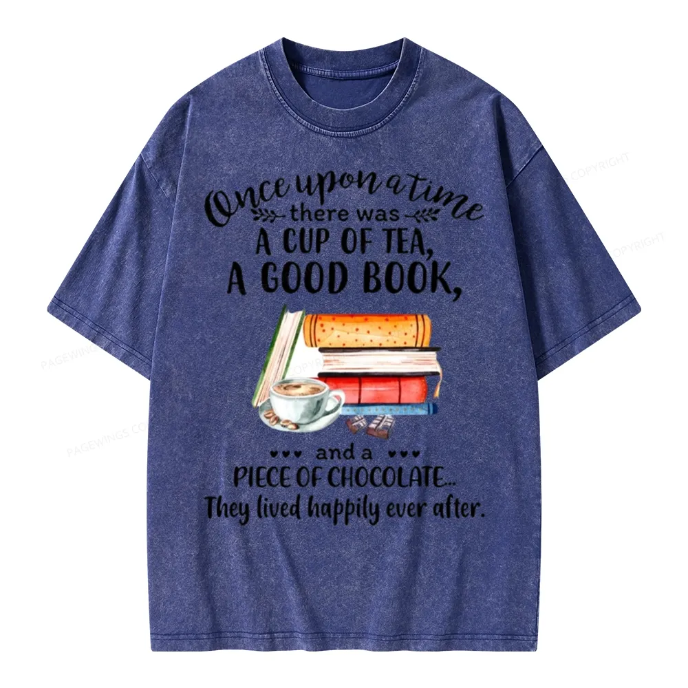 Pagewings Books And Chocolate Unisex Washed T-shirt