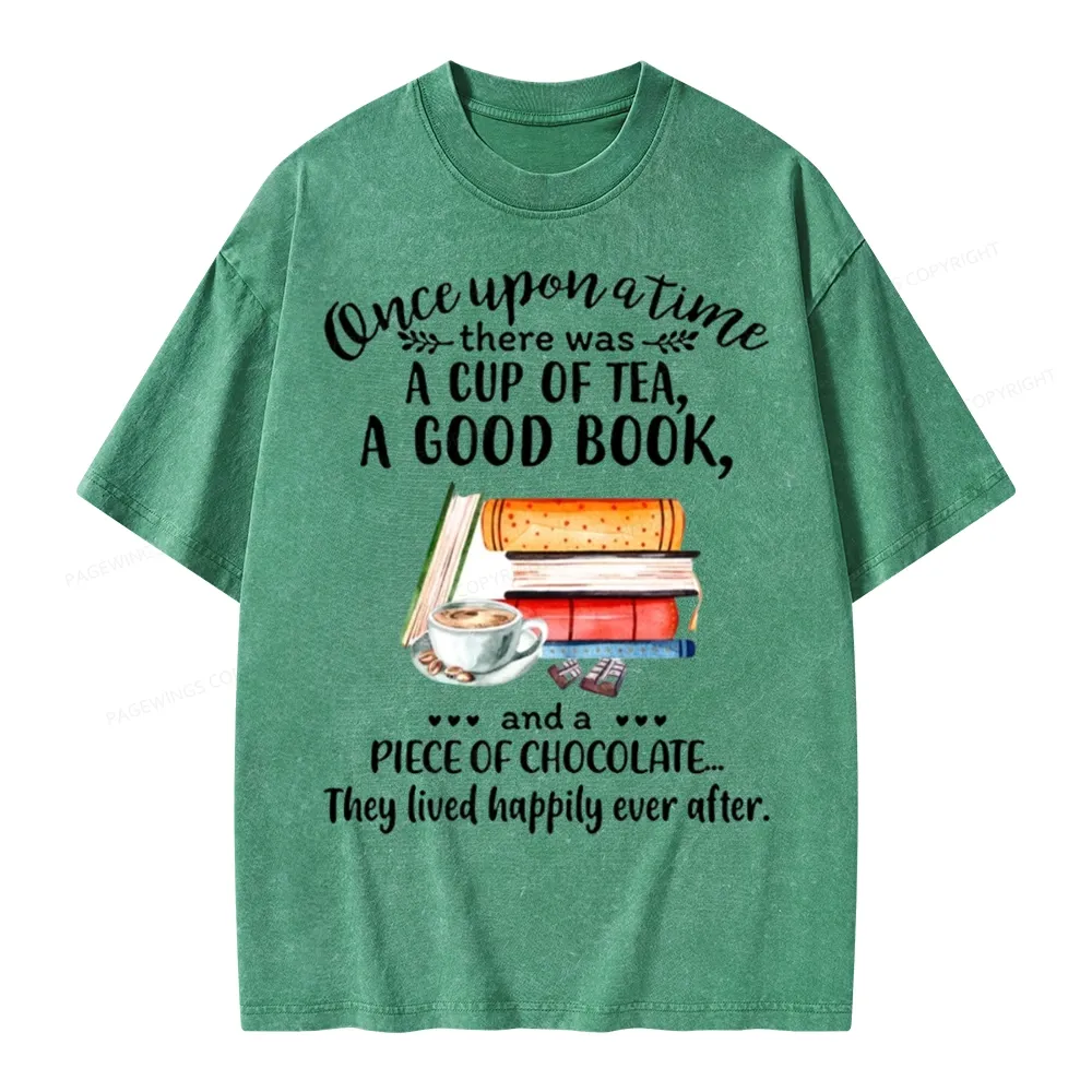 Pagewings Books And Chocolate Unisex Washed T-shirt